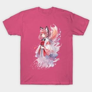 Kawaii baby in Kitsune fox kimono T-Shirt